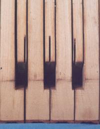 underside of a harpsichord keyboard