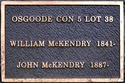 Osgoode Con 5 Lot 38 William McKendry 1841- John McKendry 1887-